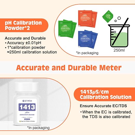 pH Meter for Water, Smart pH TDS EC Meter for Water Hydroponic, 4 in 1 pH Conductivity PPM Temp Meter for Drinking Water, Brewing, Aquarium, Pool, Spa