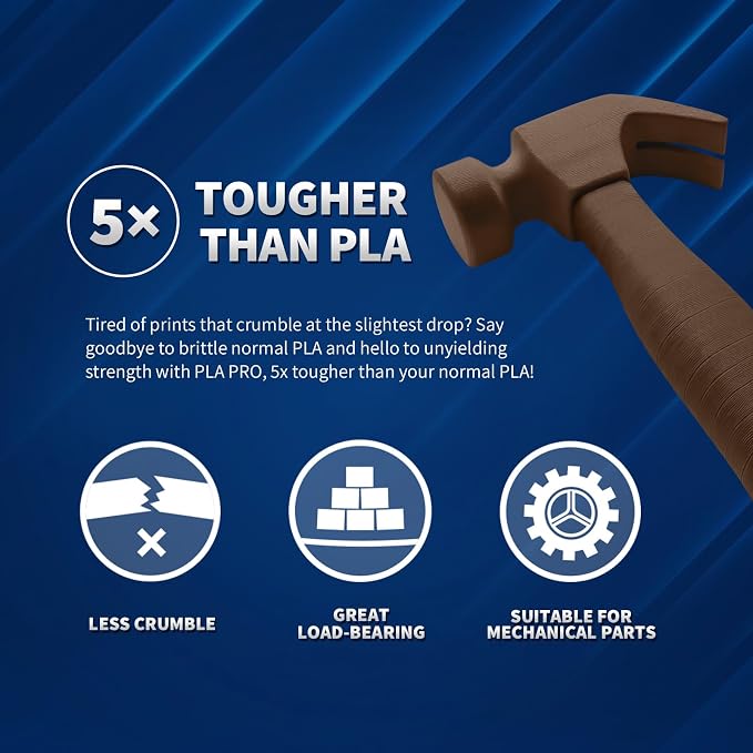 OVERTURE PLA Plus (PLA+) Filament 1.75mm, Stronger & More Durable, Professional Toughness 3D Printer Filament 1kg (2.2lbs), High Precision +/- 0.02mm, Tangle-Free (Chocolate)