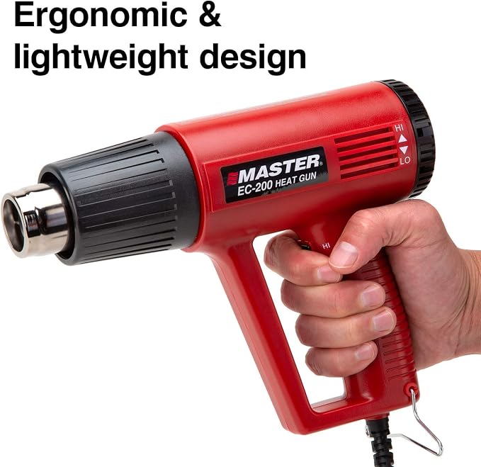 Master Appliance EC-200K Variable Temperature Heat Gun Kit, Heat Gun for Wire Connectors, Heat Gun Kit for Paint Stripping, 120V, 10 Amps, 1200W - USA Company
