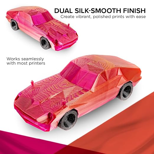 Polymaker Panchroma Dual Silk PLA Filament 1.75mm, 1kg, Banquet | Neatly Wound, High-Gloss Finish PLA(Gold-Magenta), Easy Print & Smooth Feeding, Compatible with Bambu Lab & Most 3D Printers
