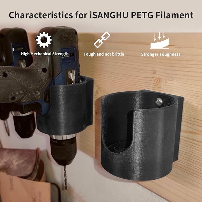Carbon Fiber PETG Filament 1.75mm, Lightweight/High Strength PETG CF 3D Printer Filament, Black Carbon Fiber Filament 1kg(2.2lbs) Spool