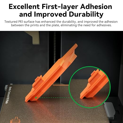 ENOMAKER Bamboo Lab Double Sided Textured PEI Build Plate for A1,P1S,P1P,X1C,X1 Carbon,X1E,X1 Series 3D Printer,Strong Adhesion 257x257mm Sheet,Magnetic Steel High Temp 180℃ Print Bed Parts&Accessory