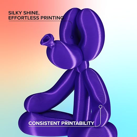 Polymaker Panchroma Silk PLA Filament 1.75mm for 3D Printing, 1kg, Purple | Neatly Wound, High-Gloss Finish PLA, Easy Print & Smooth Feeding, Compatible with Bambu Lab & Most 3D Printers