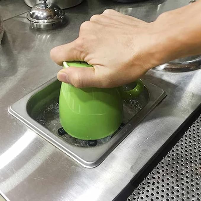 Glass Rinser, Square Stainless Steel Automatic Cup Washer Cleaner Quick Rinser Kitchen Sink Accessories for Bar Pub Restaurant Coffee Shop Hotel Silver