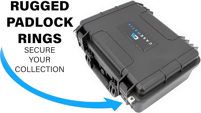 CASEMATIX 16" Waterproof Hard Case with Customizable Foam for Portable Electronics, Tools and Accessories - Hard Shell Plastic Case with Pre-Diced Travel Case Foam Interior