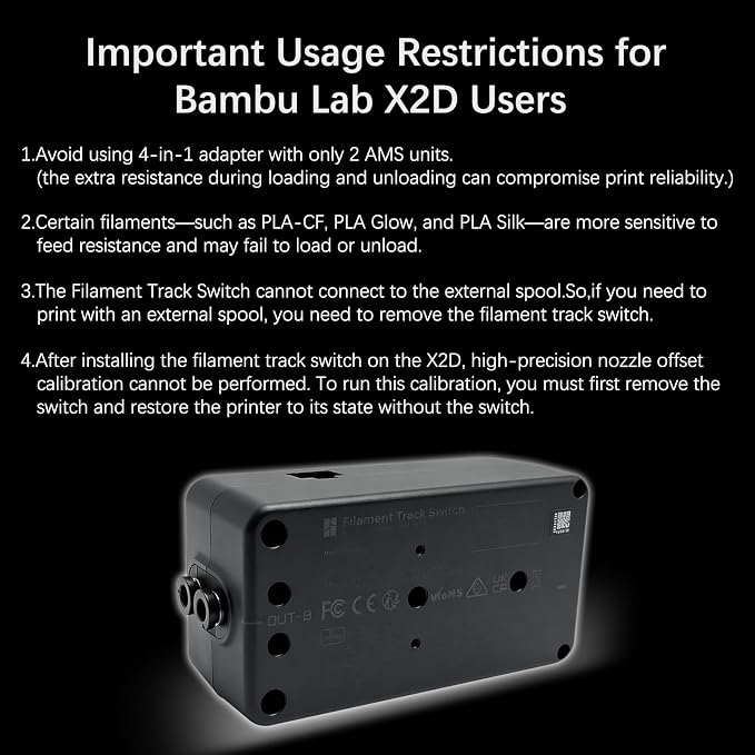 Original Filament Track Switch for Bambu lab H2C X2D, Bambu AMS 2 Pro/HT Eliminate Manual Filamen Re-Grouping,Smart Multi-Color Routing, Automatic Filament Switcher for Bambu Lab Dual Nozzle Printers