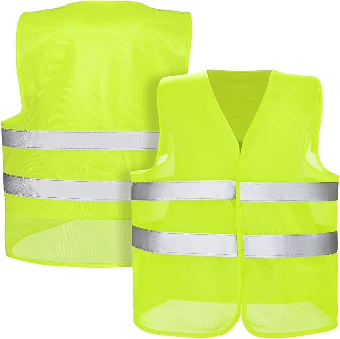 JaGely High Visibility Safety Vest Bulk Reflective Mesh Security Vest for Men Women Work Cycling Runner Neon