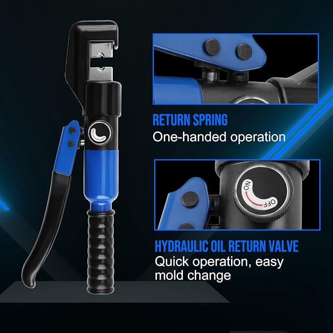 Lichamp Stainless Steel Cable Crimper Hex Lug Tool for 1/8" and 3/16" Rope | Hydraulic swaging crimping tool, hand operated steel wire rope cutter, for cables rigging and fencing applications