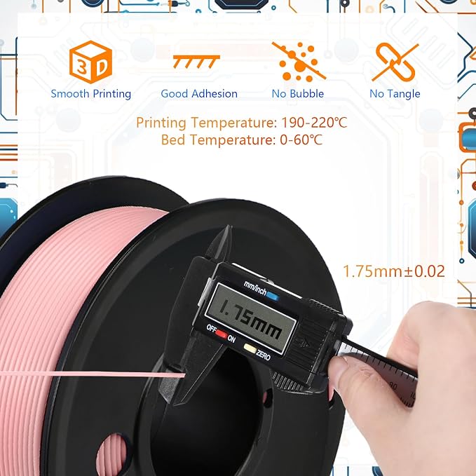 Pangda 3D Printer Filament Pla Bundle 1.75mm Multicolor, ±0.02mm Dimensional Accuracy, 3D Printing Filament for DIY Projects, Holiday Crafts(1.5 kg,Boho Color)
