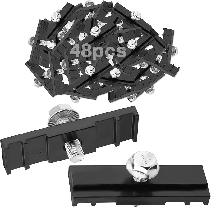 48pcs Chain Link Fence Sign Mounts Fastener Brackets Clips, for Standard Chain Link Fence, Fences Easy Signs Mounting Brackets Clamps with Stainless Steel Bolts, for Yard Ball Court Chain Link Fences