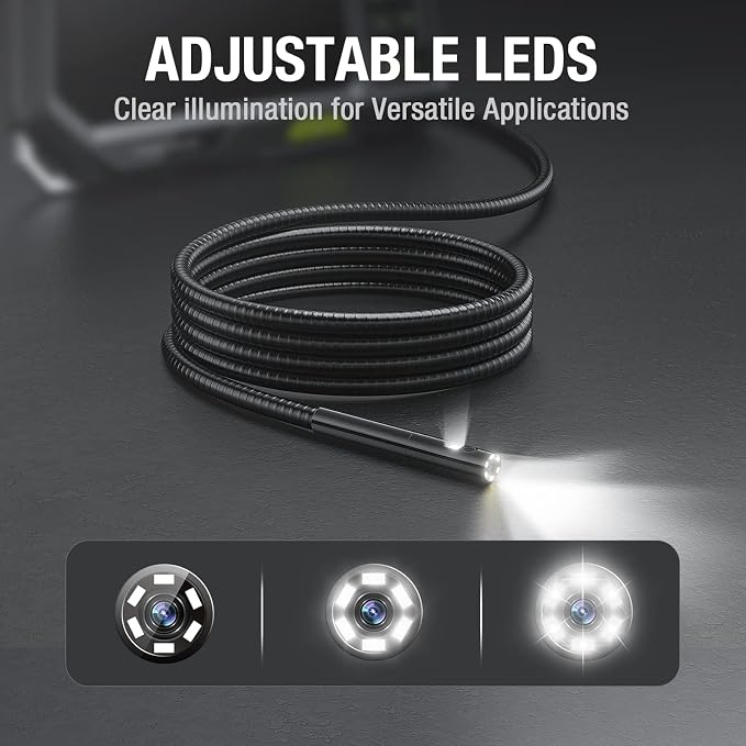 Teslong Endoscope Replacement Cable with Light, Dual Lens Inspection Camera 5.5mm/0.21inch Waterproof Probe Compatible with NTS500, NTS300(10FT)