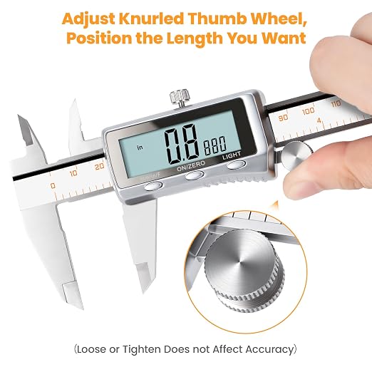HARDELL Digital Caliper 12 Inch, Rechargeable All Metal Electronic Micrometer with Backlit LCD, Inch/mm/Fraction Conversion, Auto-Off – Measuring Tool for DIY, 3D Printing, Workshop & Household