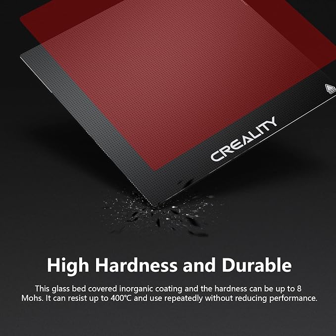 Creality Official Ender 3 Glass Bed 3D Printer Platform, 235x235MM Tempered Glass Plate Build Surface for Ender 3 PRO/Ender 5 PRO/Ender 3 S1/Ender 3 Neo/Ender 3 V2 Neo, Good Adhesion Remove Easily