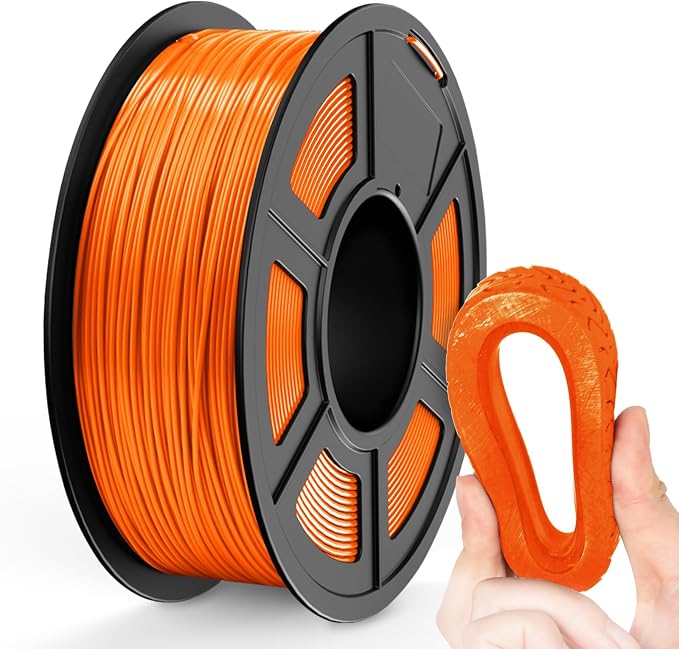 TECBEARS TPU Filament 1.75mm, 95A 3D Printer Filament, Flexible TPU Filament for Fast Printing, Dimensional Accuracy +/- 0.03mm, Fit Most FDM 3D Printers, Orange 1KG