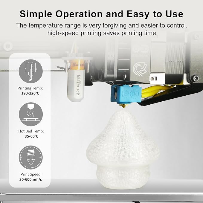 IEMAI Clear PLA Filament 1.75mm 1kg, Glossy Transparent Finish 3D Printer Filament Up to 600mm/s High Speed Printing for Lampshades, Home Décor & Creative DIY