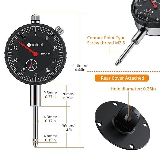 Neoteck 1" Indicator Set + 176lbs/80kg Magnetic Base