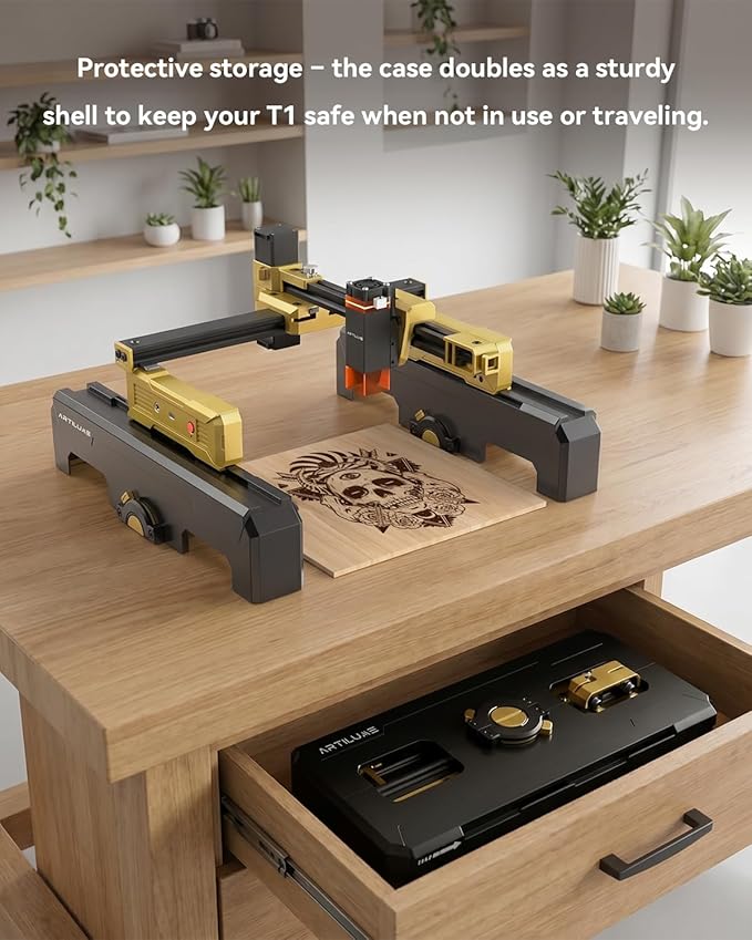 Laser Engraver Portable Laser Engraving Machine with App Control Foldable Lazer Cutter with Height Extension and Cover 200x150mm Engraving Area for Wood Leather Acrylic DIY Crafts(T1 7000mW)