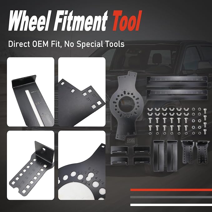 Wheel Fitment Tool Offset Measuring Mockup Tool 5 Lug Wheel Simulator | fit for 14-22 Rims 8-14 Tire Widths 2.5-11.5 Sidewalls 3-12 Clearance