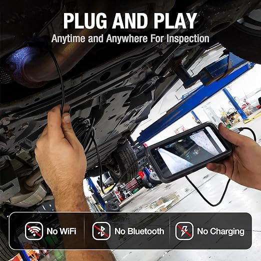 USB C Endoscope Camera with Light, Teslong Type-C Snake Borescope Camera with 8 LED Lights, 10FT Flexible Waterproof Inspection Cam, Fiber Optic Scope Compatible with iPhone 15/16/17, Android Phone