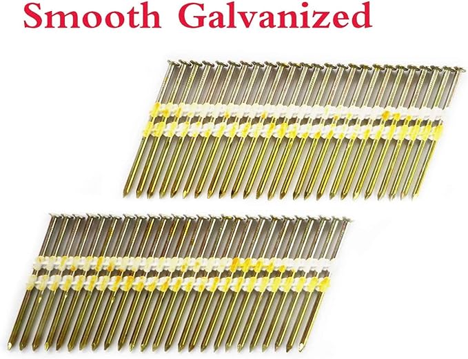 3 Inch Framing Nails, 21 Degree EG Smooth Shank Plastic Collated Nails for Framing Nailer, 3 x .131(500 per Box)