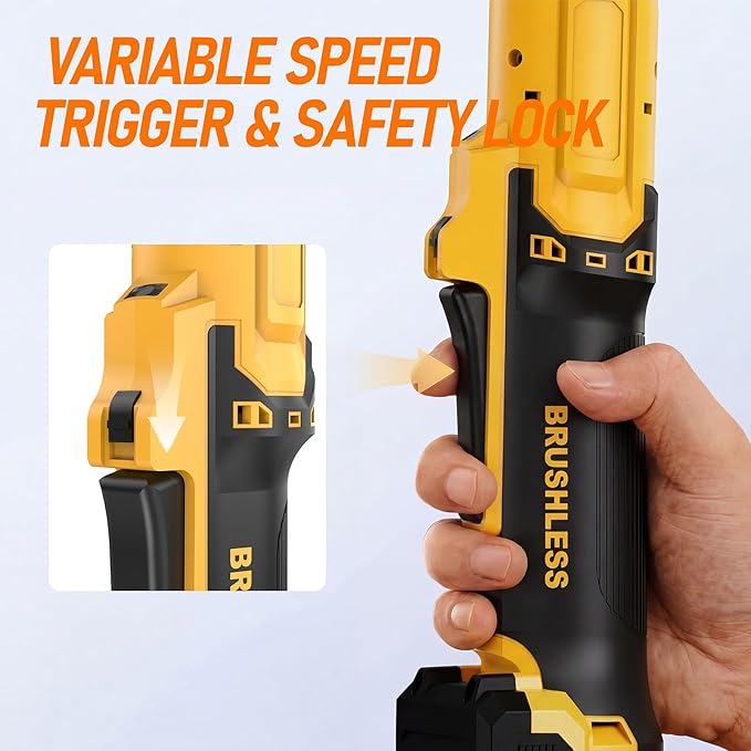 3/8" Cordless Ratchet Wrench Fit for Dewalt 20V Battery | 80FT-LBS Electric Ratchet Wrench with 5 Speeds, Sockets Set, Adapters and Tool Bag(No Battery)