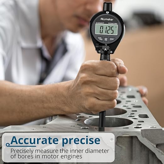 Digital Bore Gauge 50-160mm 2-6" |Internal Diameter Measuring Tool 0.01mm High-Precision Self-Centering|12 Probes, 6" Measuring Depth| for Engine Cylinders & Hydraulic Systems