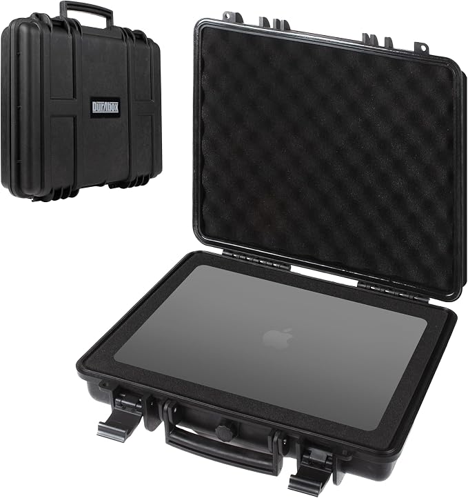 Durabox All Weather Hard Case 16 x 14 x 4” - TSA Approved Hard Shell Travel Case with Customizable Foam for Laptops, Electronics, Guns, Pistols and Other Gear