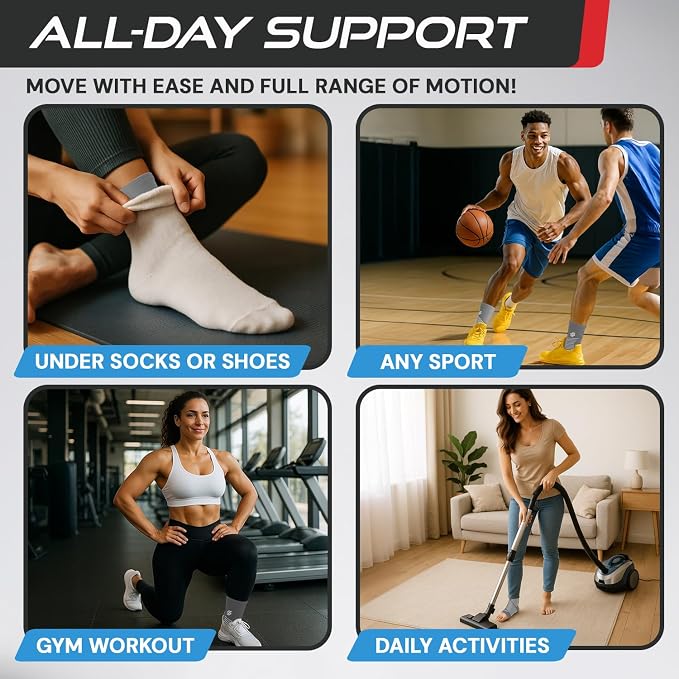 Sleeve Stars Ankle Brace for Women & Men, Ankle Wrap for Sprain, Compression Sleeve for Plantar Fasciitis Relief, Easy Customizable Support: w/ Removable Strap (Single/M:10"-12"/Grey)