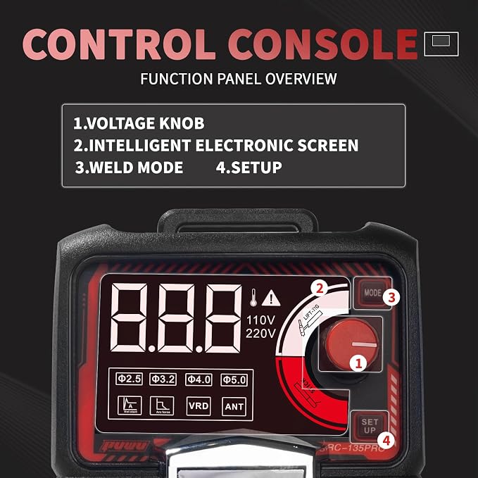 110V 135A Stick Welder Lift Tig Welder Digital Welding Machine with Overheat Protection,Electrode, Digital Screen, Quick Connector with Hot Start - MINI MMA Arc Welder with Lift TIG Torch(BLACK)