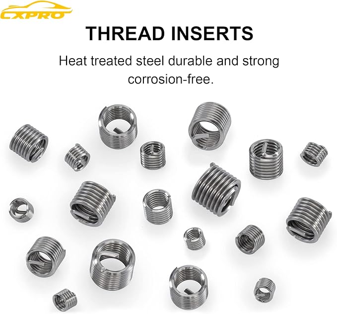 314Pcs Thread Repair Kit, Metric Helicoil Repair Kit with HSS Drill Bits Inserts Taps Break Off Tools: M5 M6 M8 M10 M12, SAE Helicoil Kit: 1/4" 5/16" 3/8" 7/16" 1/2"