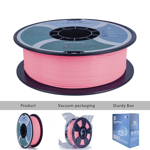ZIRO PLA Filament 1.75mm, Pure Color 3D Printer Filament, PLA PRO Basic Color Series, 1.75MM 1KG Spool, Fit Most FDM Printers, Pink