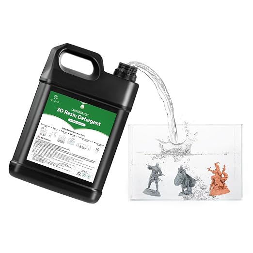 RESIONE 3D Resin Cleaner 3.6KG, Non-Flammable Photopolymer Resin Washing Solution for LCD/DLP/MSLA Prints - Low Odor Effective Cleaning Detergent, No White Residue, Cost-Effective Resin Remover