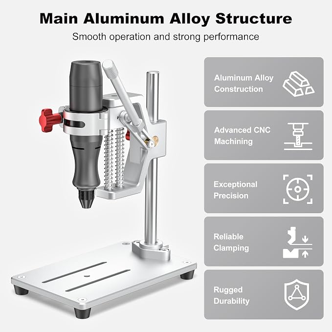Mini Rotary Tool whit Drill Press -Rotary Tool Workstation Stand -Mini Portable Press & Tool Holder, 3-24V Regulated Power with 98 Accessories. Sanding, Cutting, Polishing, Drilling, DIY Crafts