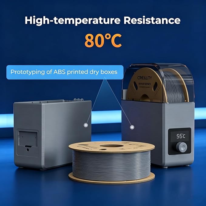 Creality ABS Filament 1.75mm 1KG, High-Speed 3D Printer ABS Filament Up to 350mm/s, High Impact Resistance, Odorless Non-Toxic and Without Stringing or Clogging, Fit Most FDM 3D Printers, Black*2
