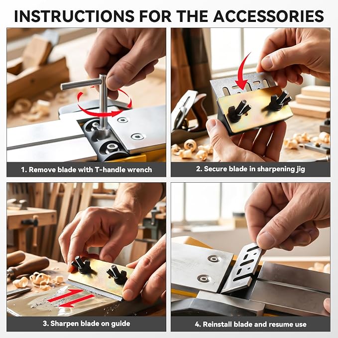 MtiolHig 30000 CPM Cordless Handheld Planer Compatible with Milwaukee 18V Battery (Tool Only) 3-1/4 Inch Electric Planer - Power Hand Wood Planer for Woodworking, Carpentry, and Home DIY