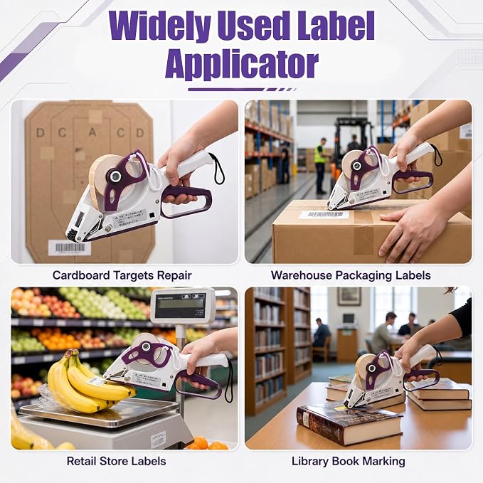 Label Applicator, Manual Applicator Target Paster Tape Gun with 2 Rolls Square Target Pasters Hand Held Portable Sticker Labeler for Retail Store Warehouse Targets Repair Yh-30