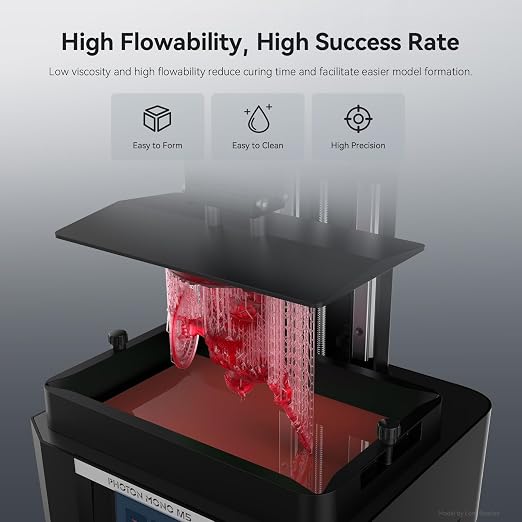 ANYCUBIC ABS-Like Resin Pro 2, Upgraded 8K 3D Printer Resin with Enhanced Strength and Toughness, High Precision, Low Odor, Wide Compatibility for All LCD Resin 3D Printers (Clear Red, 1kg)