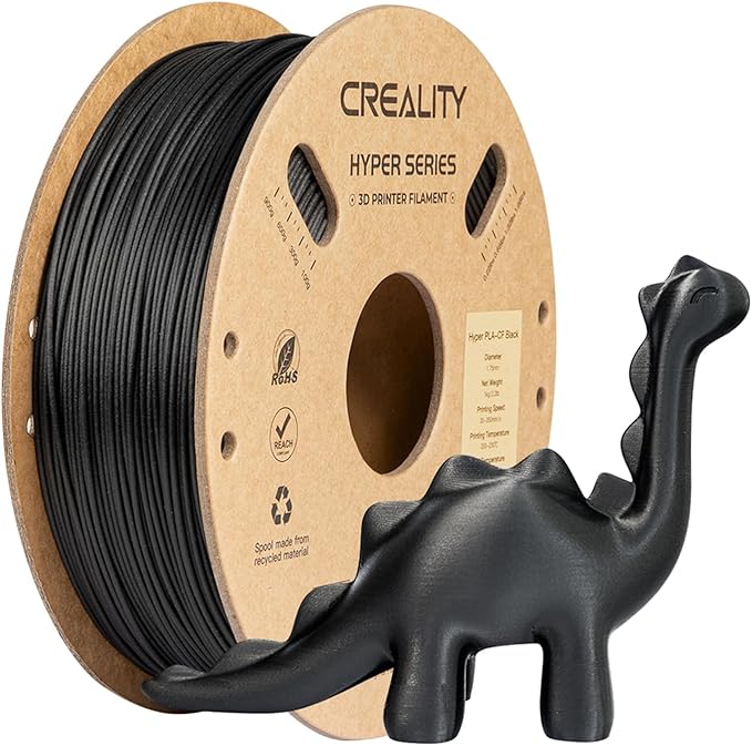 Creality Hyper PLA-CF Carbon Fiber PLA Filament 1.75mm, High-Speed 3D Printer Filament, 50-300mm/s, 1kg(2.2lbs)/Spool, Dimensional Accuracy ±0.03mm, Black