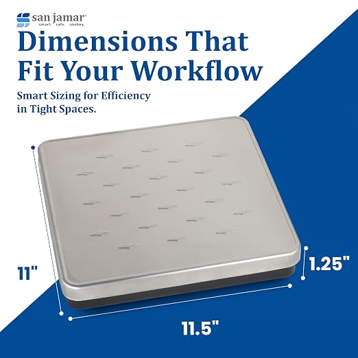 San Jamar Escali Digital Kitchen Scale SCDG264 – Platform Kitchen Scale with Remote Display, 264lb Capacity, Stainless Steel Surface, Tare Function, Auto Shutoff, Adapter Included