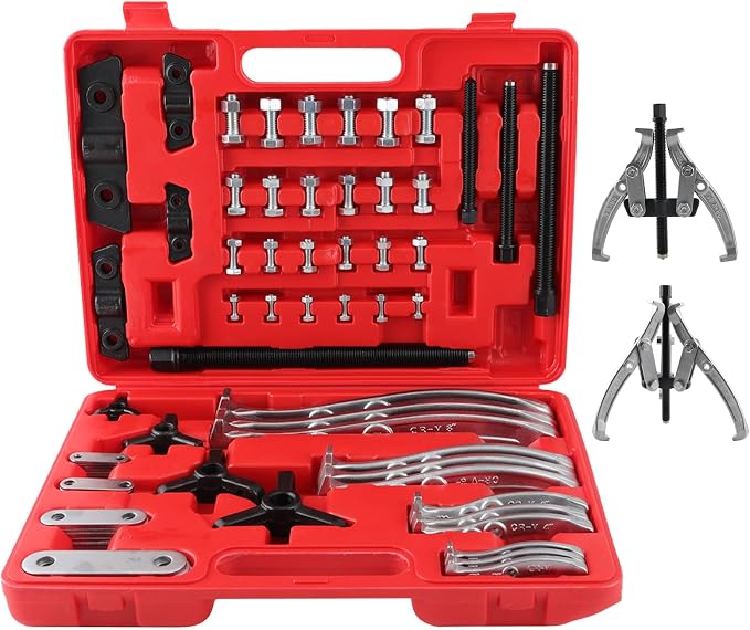 maXpeedingrods Gear Puller Set, Reversible 2 Jaw & 3 Jaw Hub Puller Kit, 3" 4" 6" 8" Bearing Puller Set, External Internal Pulley Flywheel Puller Tool Steering Wheel Hub Removal Tool