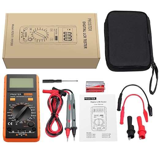 Proster LCR Meter - Capacitance Resistance Inductance Digital LCR Multimeter with LCD Over-Range Display