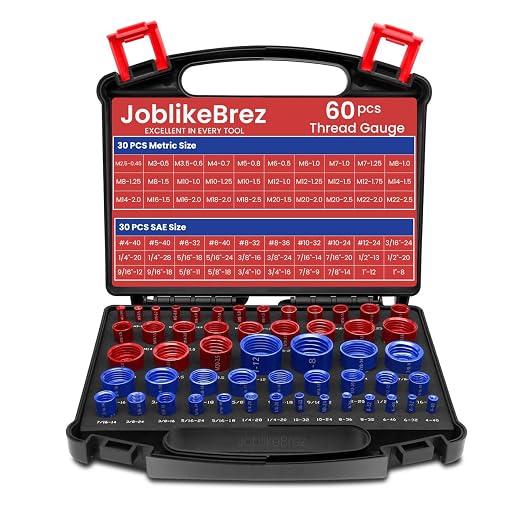 Thread Checker, 60pcs Nut and Bolt Thread Checker, 30 Inch & 30 Metric Box Set Thread Gauge, Thread Checker Standard and Metric Suitable for Size Checker of Bolts or Nuts in Narrow Areas