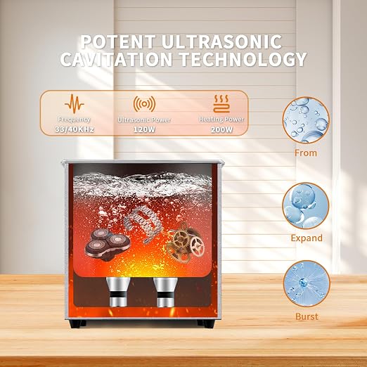 Ultrasonic Cleaner,4L 120W Professional Ultrasonic Eyeglasses Cleaner with Encoded Control for Jewelry,Eyeglasses,Coins,Chains Cleaning (Including Baskets)