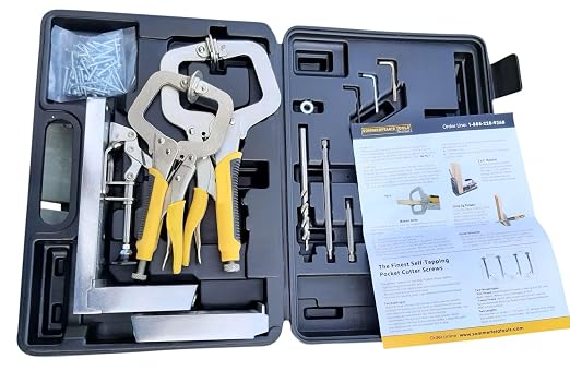 Sommerfeld Tools Rugged Die-cast Aluminum Pocket Hole Jig with Two Face Clamps Driver bits Drill and Starter Screw Pack