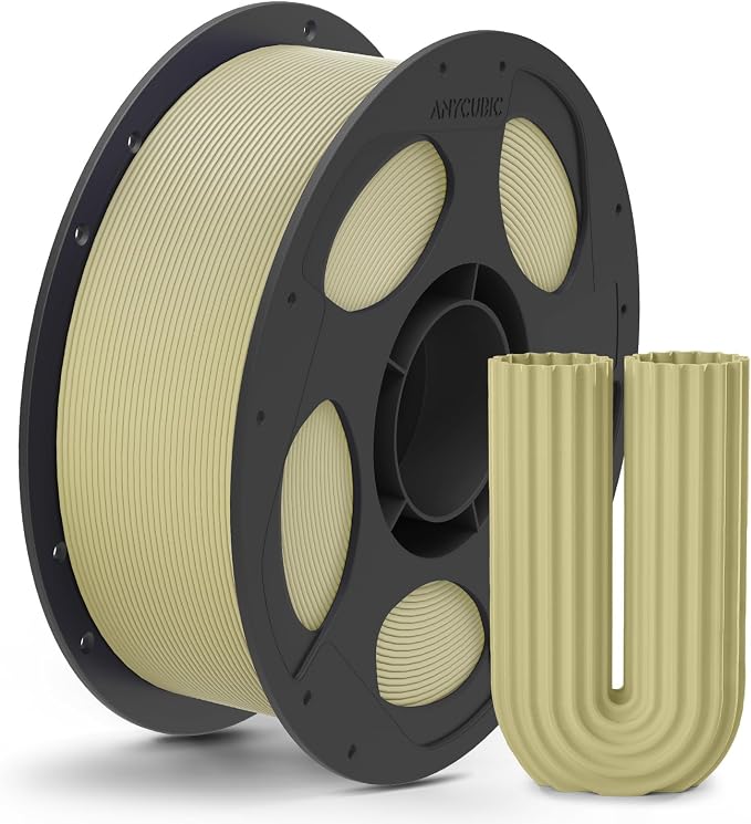 ANYCUBIC Matte PLA Filament 1.75mm, 3D Printing PLA Filament 1.75mm Dimensional Accuracy +/- 0.03mm, 1KG Reusable Spool (2.2 lbs), Desert Tan