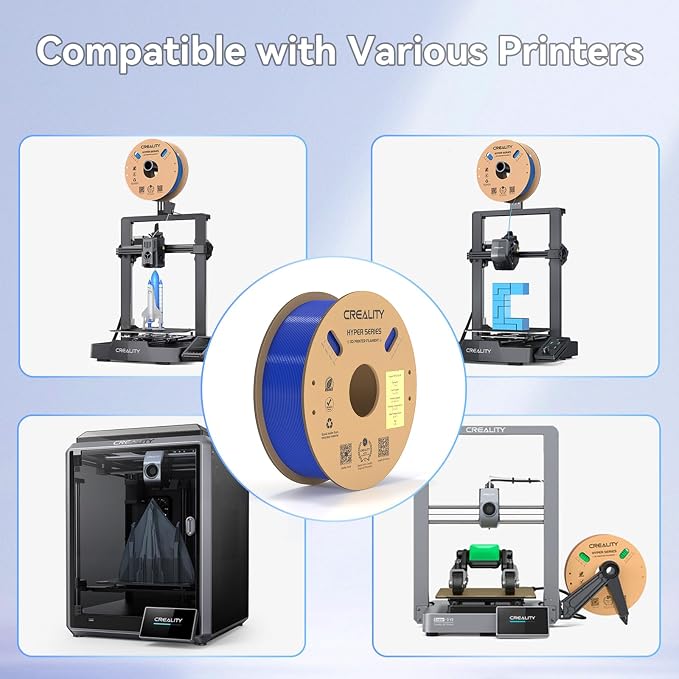 Official Creality Hyper PETG Filament 1.75mm, High Speed 600mm/s 3D Printer Filament PETG, 1kg(2.2lbs)/Spool, Dimensional Accuracy ± 0.05 mm