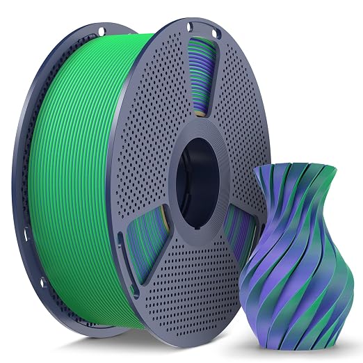 Matte PLA Filament 1.75mm, 1kg(2.2lbs) SUNLU 3D Printer Filament, Smooth Matte Finish, Less Brittle, Dual Color Appearance from Different Angles, GreenPurple