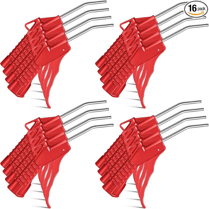 Honoson 16 Pcs Air Nozzle Blower Gun Pistol Grip Air Blow Tool Compressor Accessories for Industrial Household Mechanics (Red)