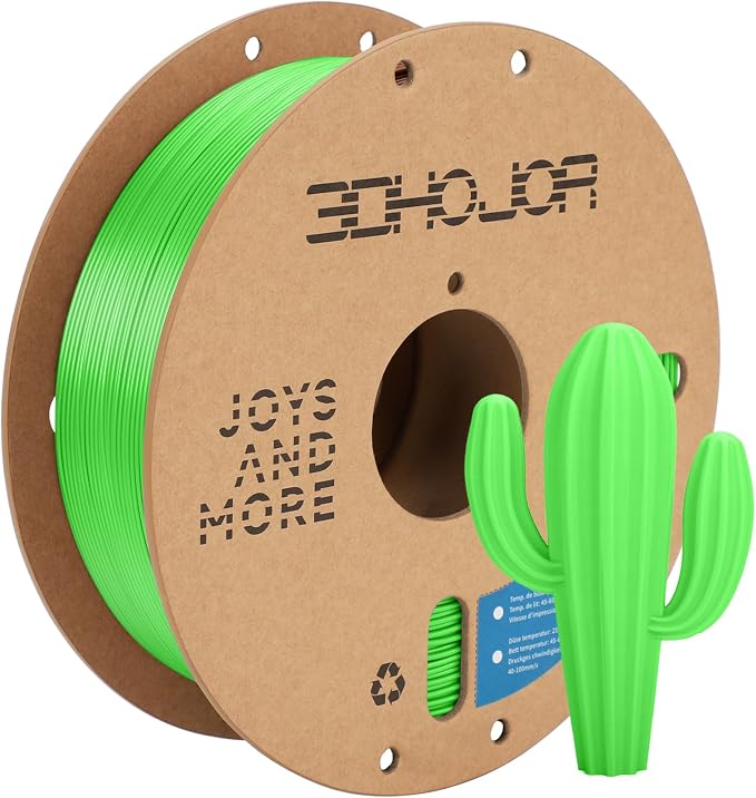 3DHoJor PLA Pro (PLA+) Filament 1.75mm, 3D Printer Filament, Cardboard Spool, Dimensional Accuracy +/- 0.03 mm-Peak Green, 1kg