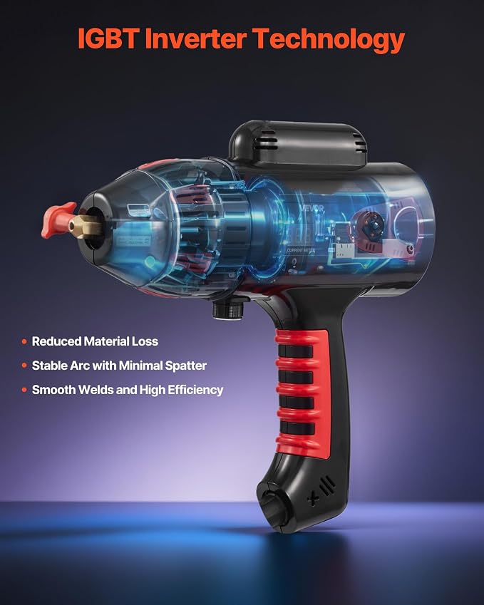 VEVOR Portable Handheld Welding Machine, 20-130A Portable ARC Welder with Stepless Current Adjustment & IGBT Inverter, 115V Handheld Stick Welder Digital Display Fit for 1/16"-1/8" Welding Rods